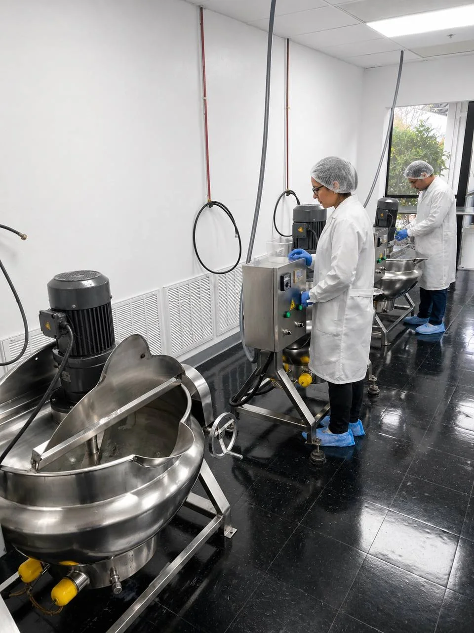 GIH production team operating gummy production equipment