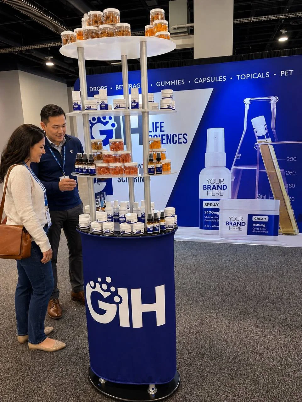 GIH Life Sciences private label supplement product display